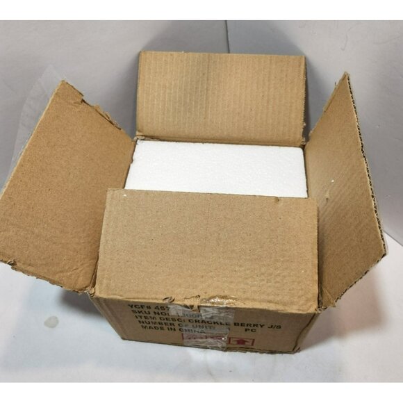 Yankee Candle Crackle Berry Jar Shade Frosted w/ Glitter Red Orange Green New - Picture 8 of 9